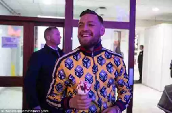 Conor McGregor Wears £1,785 Gucci Tracksuit For Special Outing With His Family & Friends (Photos)
